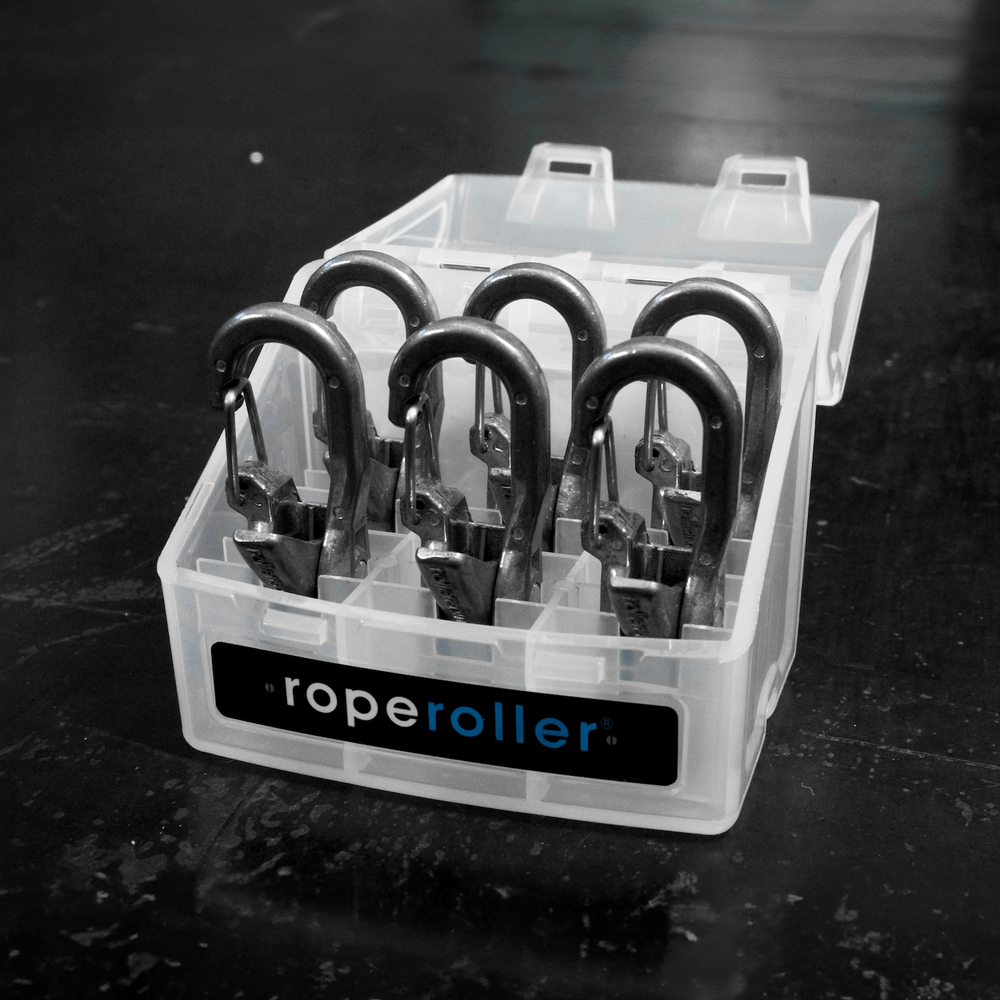 Roperoller 6 Pack with 20ft of 3mm Blue Reflective Accessory Cord and Carry Case