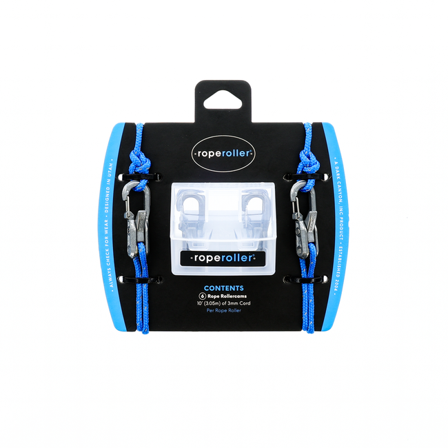 Roperoller 6 Pack with 20ft of 3mm Blue Reflective Accessory Cord and Carry Case